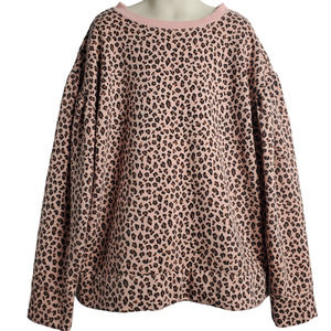 Childrens Place Girls Sweater Size 10-12 Pink Animal Print